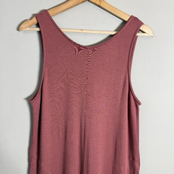 Fabletics Grace Relaxed Jumpsuit Women Large Dark Rouge Red Active Wide Leg NWOT - Picture 8 of 16